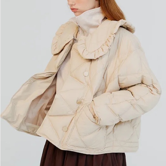 Vocavaca Frill Collar Short Down Coat - Picture 14 of 16